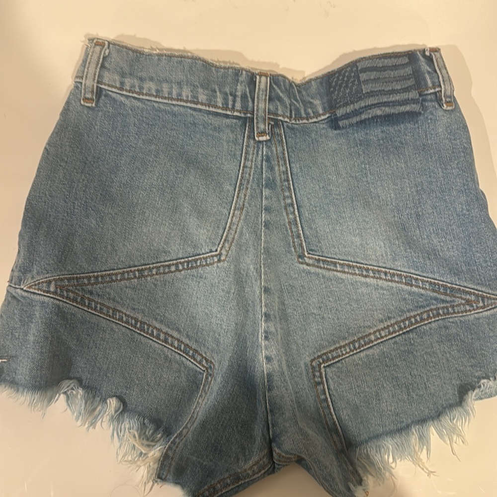 Revice denim shorts with butt star detail